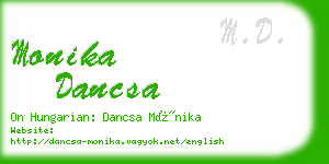 monika dancsa business card